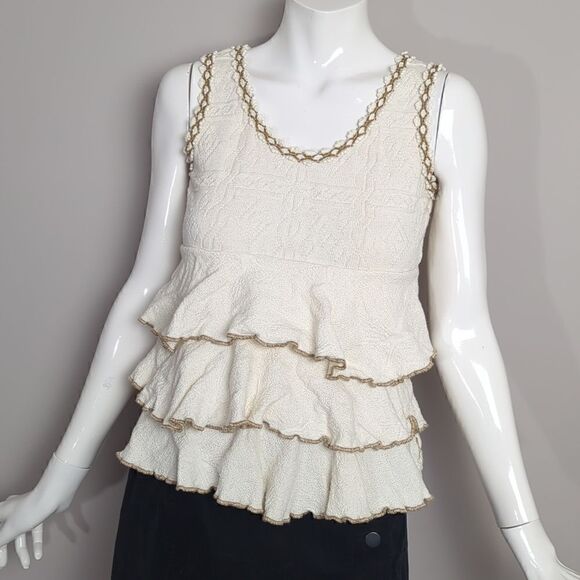 Cotton ruffle tank to made in Peru stretch knit - Picture 7 of 7